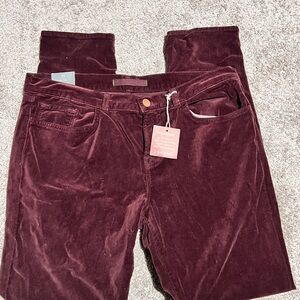 J Brand Deep Burgundy Jeans skinny leg mid-rise Trousers NEW 31